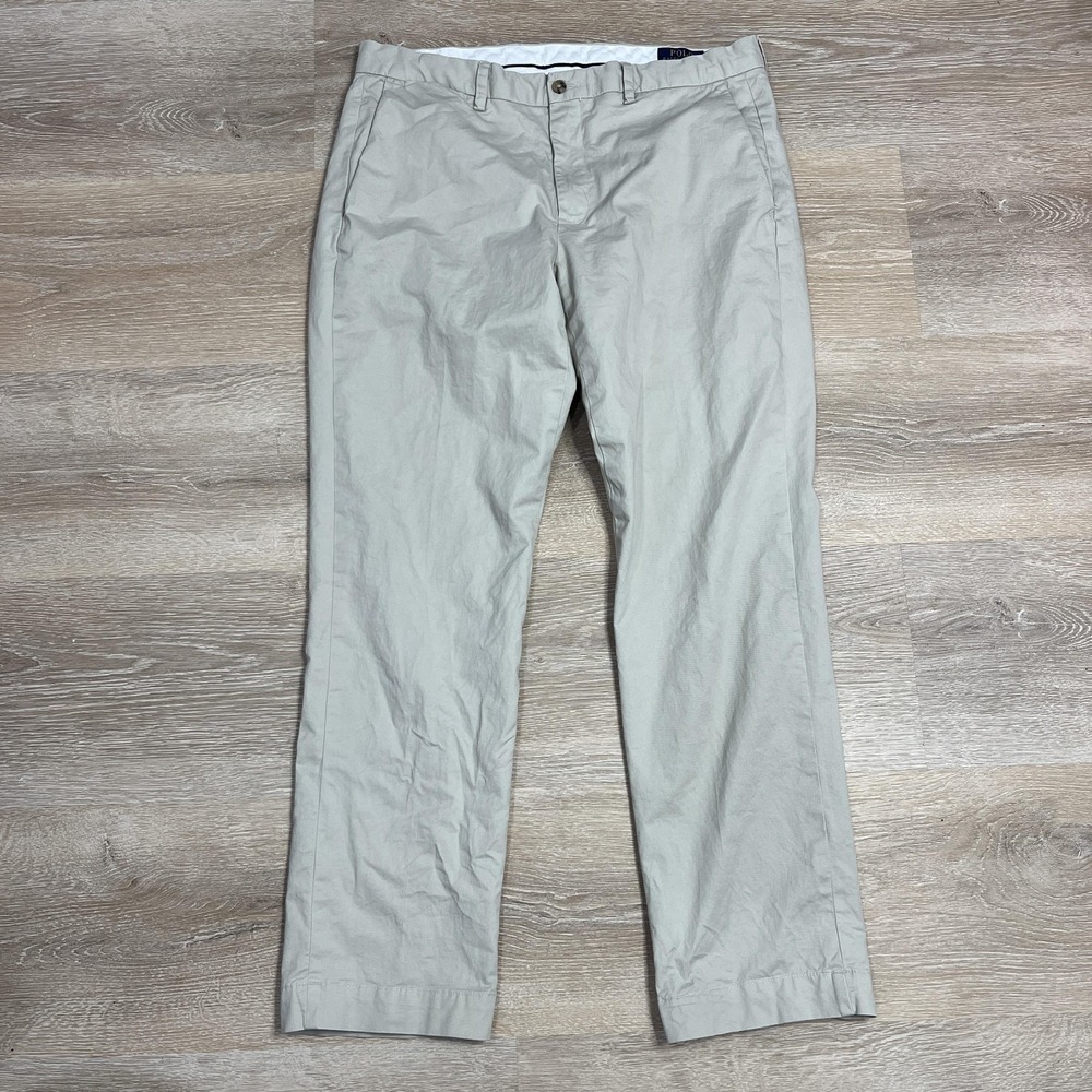 Polo Ralph Lauren Pants Mens 34x30 Beige Stretch Straight Fit Chino Casual